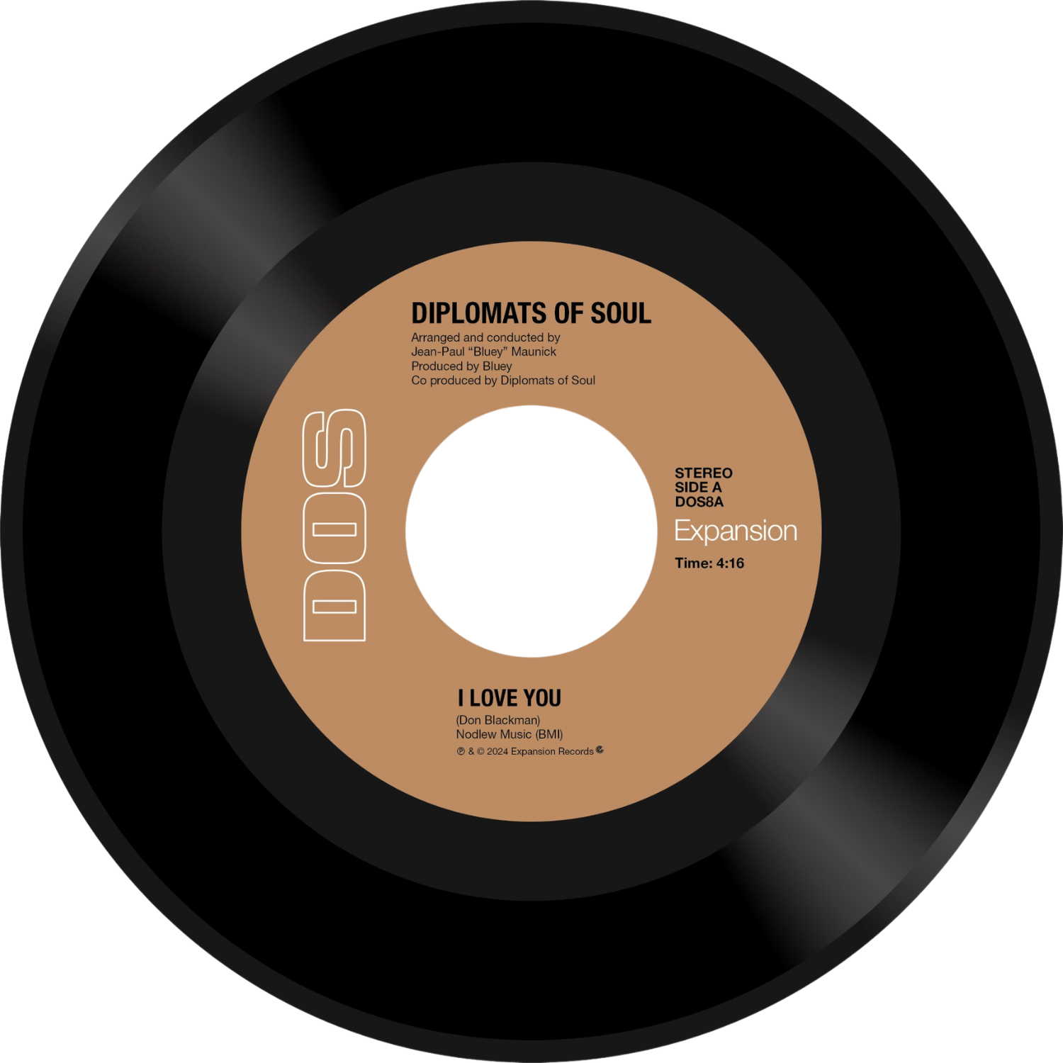 Diplomats of Soul - 'I Love You' . 7" vinyl single record (Limited Edition) with instrumental B-side.